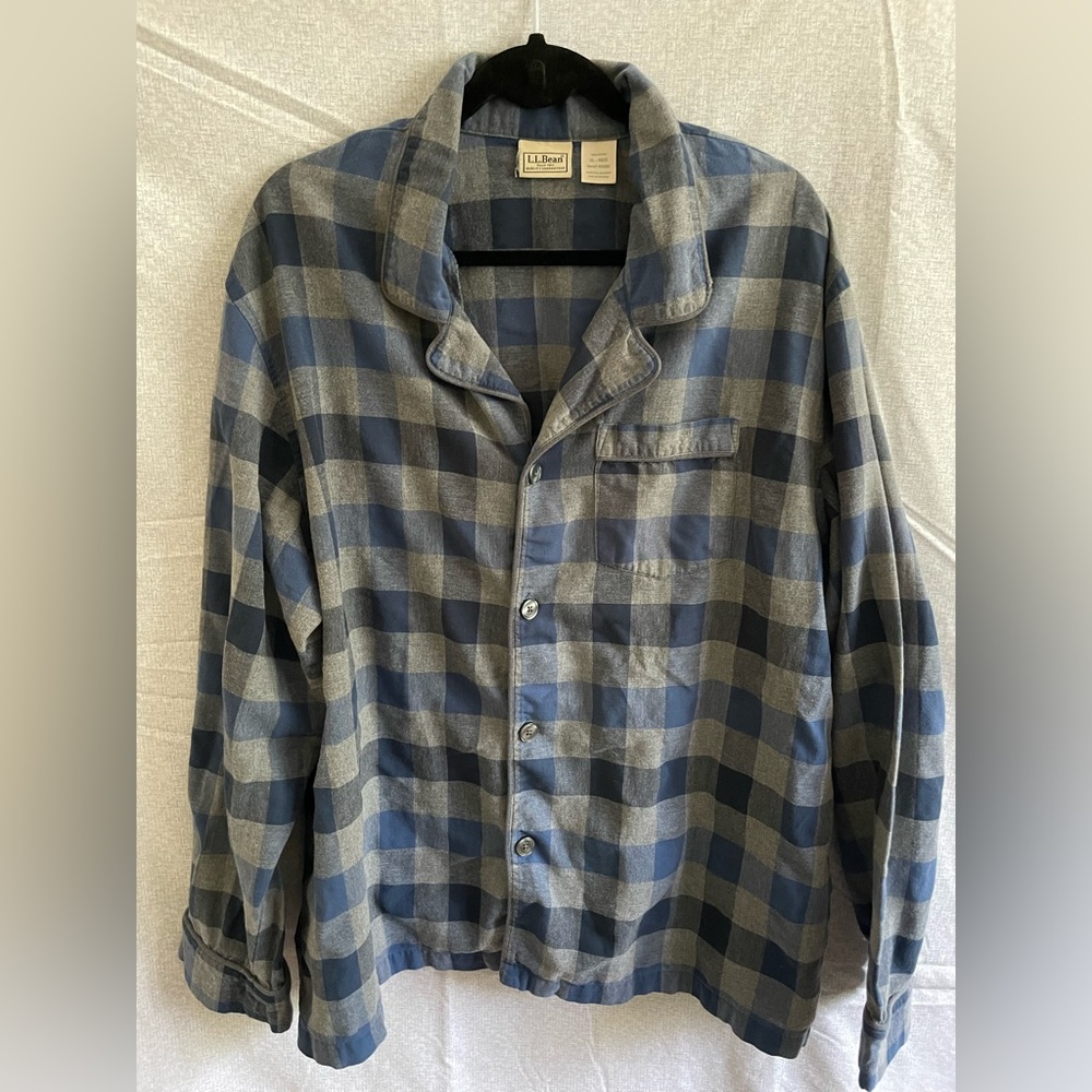 L.L.Bean mens size XL flannel 100% cotton pajama top